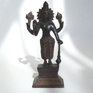 Rare Antique Brass Bronze Statue Figurine From India 6 1/2” Tall (Unique)